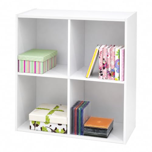 KB Designs - 4-Cube Bookcase, Unit Shelf, Storage Organizer, White - color: White