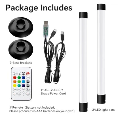 NBBUFF IC+RGBW USB Powered Led Light Bar with App & Remote Control, 2 Pack - size: 13 inches