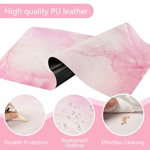 PU Leather Makeup Mat for Vaniaty Top Vanity Protector - color: Marble