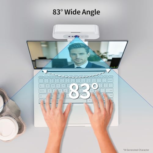 4K Webcam for PC, Compatible with Windows Hello, 8.3MP UHD 1/2.55” CMOS