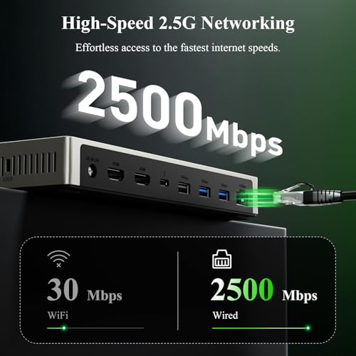 Minthouz Thunderbolt 4 Dock,12-in-1 40Gbps Thunderbolt Dock-Blazing-Fast | Triple 4K Single 8K@60Hz Display,160W Adapter, 2.5G Ethernet, 5xUSB, SD/TF 4.0, 96W Charging for M1-M3 Mac, Dell, HP, Lenovo