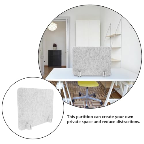 Kichvoe Desk Divider Felt Panel 40x30cm, Acoustic Noise-reducing Office Partition, Privacy Shield for Student and Classroom Desks, Light Gray Desktop Barrier