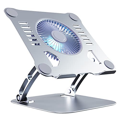 SHUWEI Laptop Cooling Stand with 3 Speed Fan, fits 10-15” Notebook, Silver - color: Silver, size: For 15" Laptop & No 360°Rotation