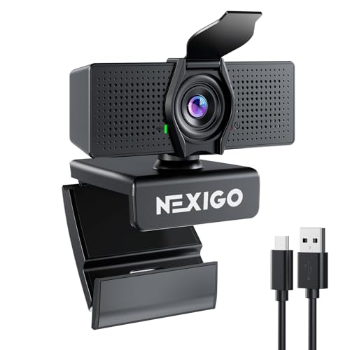 NexiGo N60 Pro (Gen 2) 1080P Webcam with Distortion-Free Lens, USB A to Type-C Data Cable, Noise Reduction Mic & Privacy Cover, for Zoom/Skype/Teams/Webex, Laptop MAC PC Desktop - style: USB-C Webcam