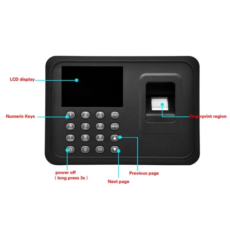 Time Attendance Machine Biometric Fingerprint Recognition Scanner Time Devices Biometric Attendance System Employees time Clock (A6)