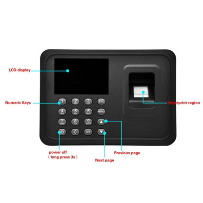 Time Attendance Machine Biometric Fingerprint Recognition Scanner Time Devices Biometric Attendance System Employees time Clock (A6)