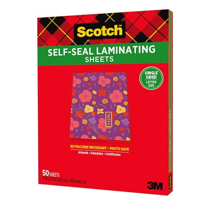 Scotch® Laminating Sheets, 9 in x 12 in, Letter Size Single Sided (Pack of 2) - size: 8 1/2" x 11" (Pack of 2)
