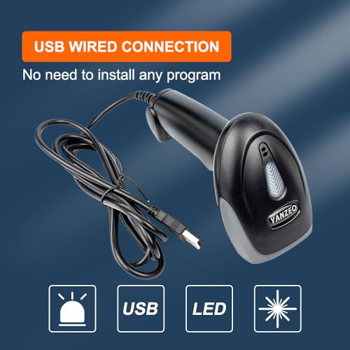 YANZEO Wired USB CCD Handheld Barcode Scanner for Shop Warehouse - style: L1100