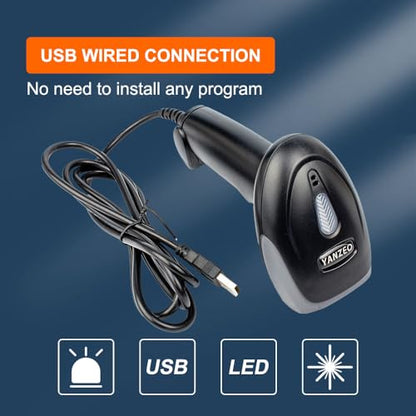 YANZEO Wired USB CCD Handheld Barcode Scanner for Shop Warehouse - style: L1100