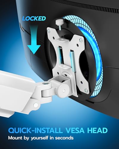 ARES WING 17-40 Inch Heavy Duty Monitor Arm with USB, White - color: White, style: With USB