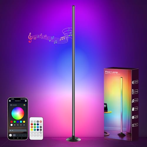 NBBUFF IC+RGBW Led Corner Floor Lamp USB Powered App & Remote Control,1Pack - size: 1Pack