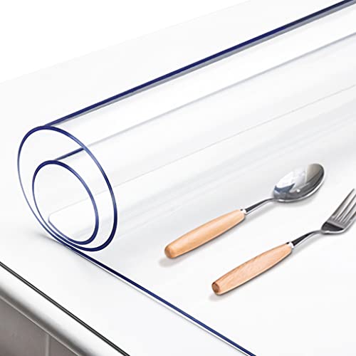 Set of 2 Clear Table Pad Cover Protector 12x24 Inch Vinyl Plastic Desk Mat 1.5mm Thick Non-Slip Transparent Table Cover on Top of Office Writing Desk Dresser End Dining Table Heat Resistant - color: New Clear 1.5mm, size: 12 X 24 Inches-2PCS