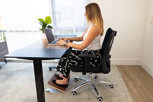 Under Desk Footrest for Active Sitting – Motion Rocking Foot Rest to Bounce & Fidget While You Work – Ergonomic Wooden Desk Foot Rest for Circulation & Focus – Hopper - color: Walnut