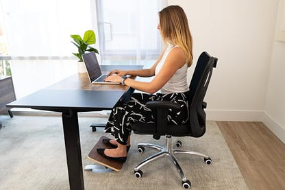 Under Desk Footrest for Active Sitting – Motion Rocking Foot Rest to Bounce & Fidget While You Work – Ergonomic Wooden Desk Foot Rest for Circulation & Focus – Hopper - color: Walnut