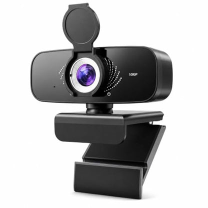 1080P Webcam with Microphone, Privacy Cover & USB-C Adapter