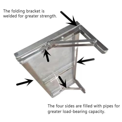 Concession Folding Shelf 24" 28" 32" 36" 40" Wall Mounted Folding Table Stainless Steel Fold Down Desk for Small Spaces(80x25cm/32x10in) - size: 80x25cm/32x10in