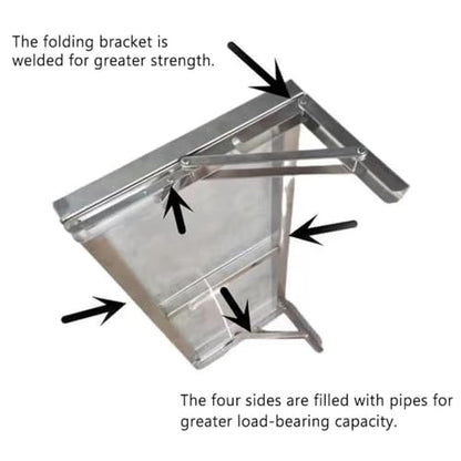 Concession Folding Shelf 24" 28" 32" 36" 40" Wall Mounted Folding Table Stainless Steel Fold Down Desk for Small Spaces(80x25cm/32x10in) - size: 80x25cm/32x10in