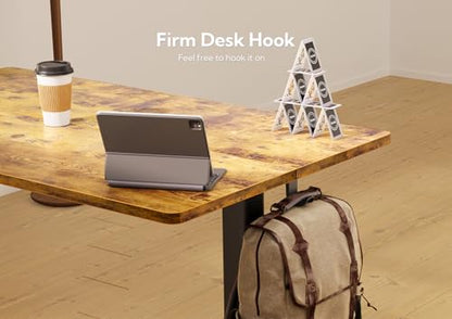 YDN Standing Desk 48 Inch Computer Desk with Keyboard Rustic Brown | Ergonomic desk for home office and gaming, 28.3 to 46.5 inch electric height adjustment, 176 lbs capacity - color: Rustic Brown