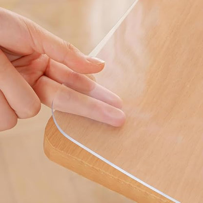 Clear PVC Table Protector Cover 32x38in, Thickness 1.5mm Plastic Pads Rectangular, Scratchproof Cuttable Desktop Mat, Easy Cleaning for Dining Room Writing Desk, 32x38in - size: 32x38in