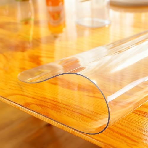 Clear Desk Mat 36 x 72 Inch, 1.5mm Thick Clear Table Protector, Protector for Dining Room Table, Waterproof Vinyl Tablecloth Pad Mat for Kitchen, Dresser, Writing Desk - size: 72" x 36"