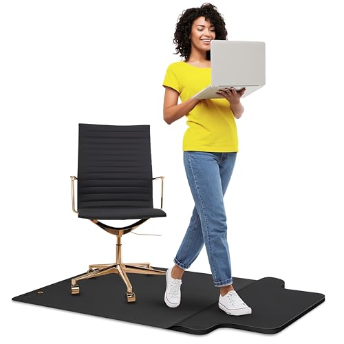 Office Chair Mat with Anti-Fatigue Footrest for Hardwood Floors 54” x 36”
