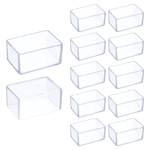 uxcell 12 Pcs Silicone Chair Leg Floor Protectors 1.6 x 2.4 Inch Non-Slip Chair Leg Caps Covers, Rectangle Furniture Leg Protectors for Hardwood Floors Reduce Noise and Scratches, Clear - size: 1.6 x 2.4 Inch