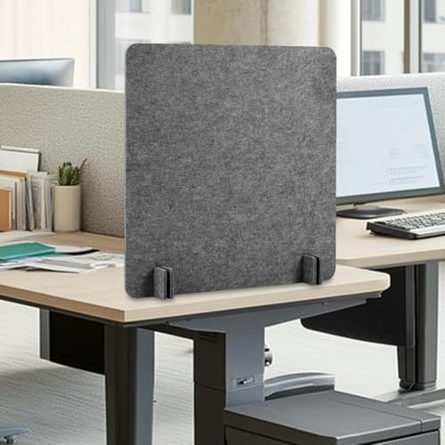 Acoustic Desk Divider Stand Up Privacy Partition Soundproof Felt Screen Lightweight Design Suitable for, Square Dark Gray - color: Square Dark Gray