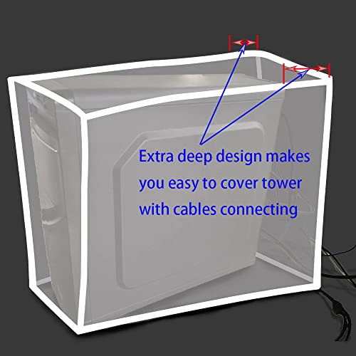 Desktop Computer CPU Dust Cover (9.4W x19D x15H) Computer PC Mid-Tower [Antistatic, Waterproof] Jacket Protector, PC Tower Case Tower Dust Cover Short - size: 9.4''W x 19''D x 15''H