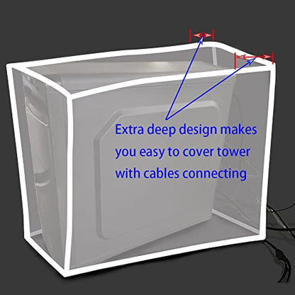Desktop Computer CPU Dust Cover (9.4W x19D x15H) Computer PC Mid-Tower [Antistatic, Waterproof] Jacket Protector, PC Tower Case Tower Dust Cover Short - size: 9.4''W x 19''D x 15''H