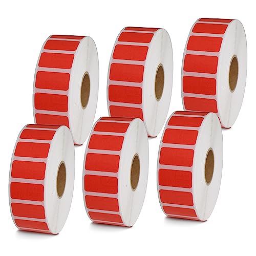 BETCKEY - 1" x 0.5" (25 mm x 13 mm) Thermal Labels, [6 Roll/Red] - color: Red, size: 1 in x 0.5 in