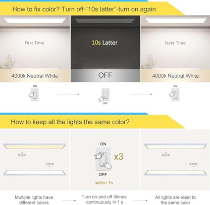 AIKVSXER 30 Pack 1x4 LED Flat Panel Light Surface Mount White, 5500LM 50W - color: White, size: 1x4FT 30PACK