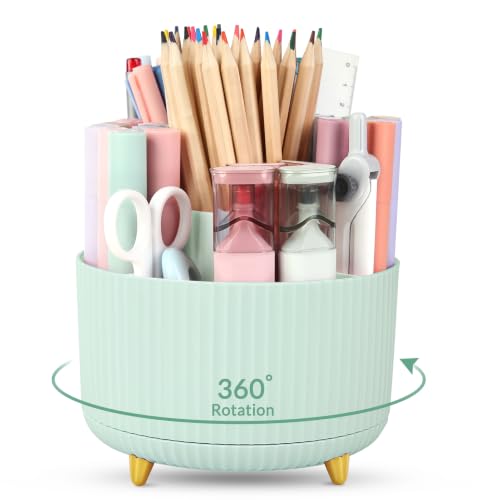 SKYDUE 360 Degree Rotating Pencil Pen Holder, Sage Green - color: Sage Green_1Pack