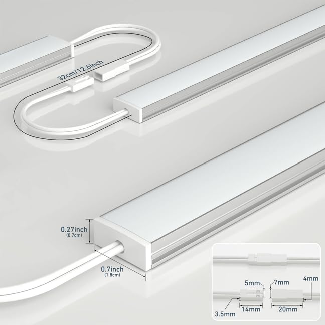 Under Cabinet Lighting Plug in. 6 PCS 12 Inches Likable Slim Bright Light Strips. Dimmable 24W Cabinet Lights for Kitchen Over Counter Countertop Tool Box Shelf Closets Warm White 3000K - color: Warm White 3000K, size: 6 Light Bar