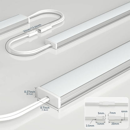 Under Cabinet Lighting Plug in. 6 PCS 12 Inches Likable Slim Bright Light Strips. Dimmable 24W Cabinet Lights for Kitchen Over Counter Countertop Tool Box Shelf Closets Warm White 3000K - color: Warm White 3000K, size: 6 Light Bar