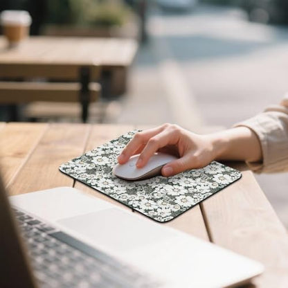 Mouse Pad for Desk with Stitched Edge, Premium Cute Washable Mouse Pads. Computer Mousepad with Non-Slip Rubber Base, Mousepads for Laptop, 9.25x7.75x0.12 inch (Daisy Fields) - color: Daisy Fields