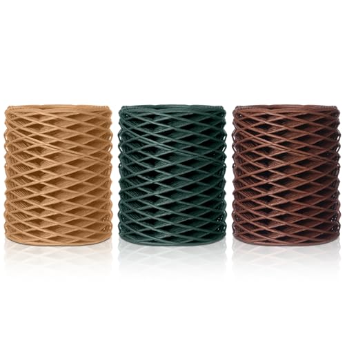 Threlaco 3 Roll 164 Feet Floral Vine Bind Wire, Brown, Green, Khaki - color: Brown, Green, Khaki