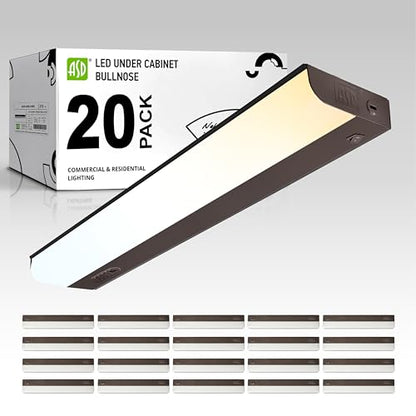 ASD LED Under Cabinet Lighting Hardwired, 18 Inch 10W 2700K-5000K - color: 18 Inch Bronze, size: 20 Pack