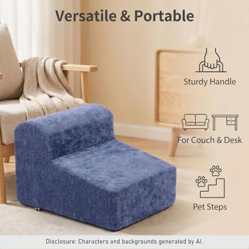 Modern Foam Filled Foot Stool, Soft Lightweight Pouf Ottoman Floor Rest for Living Room, Bedroom, Office Desk, Small Spaces, Blue - color: Blue