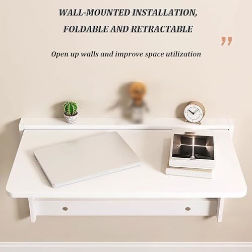 Fold-Down Laundry Table, Wall-Mounted Drop-Leaf Desk, Space-Saving Design for Kitchen, Laundry Room, Bathroom, Bedroom (Size: L60*W40cm) - size: L60*W40cm
