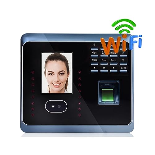 WiFi Biometric Fingerprint Face Recognition Time Attendance Machine System with Keyboard Facial Time Clock(UF100,English,UK Plug) - color: Uf100, size: English