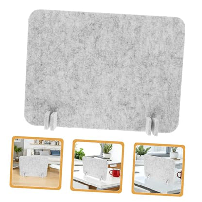 Desk Privacy Panel Felt Divider 40x30cm Silver Gray, Office Desktop Partition Board for Student and Employee Workstations, Acoustic Privacy Screen for Classroom and Office Use