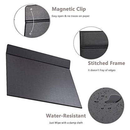 18''x14'' Large Rectangle A3 Desk Writing & Drawing Desk Pad &Board Table Protector Mat with Paper Clip on Top Black - color: Black-a186