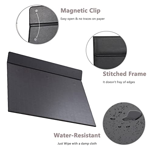 KINGFOM 18''x14'' Large Rectangle A3 Desk Writing & Drawing Desk Pad &Board Table Protector Mat with Paper Clip on Top Black - color: Black-a186