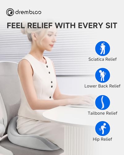 Extra Large Seat Cushion, Premium Memory Foam Office Chair Cushions for Long Sitting Sciatica & Tailbone & Back Pain Relief, Ergonomic Pressure Relief Seat Cushions for Car, Desk Chair - size: X-Large