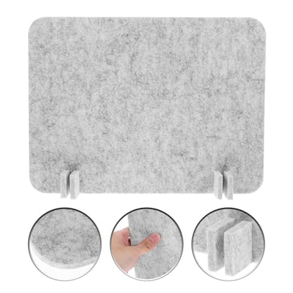 Kichvoe Desk Divider Felt Panel 40x30cm, Acoustic Noise-reducing Office Partition, Privacy Shield for Student and Classroom Desks, Light Gray Desktop Barrier