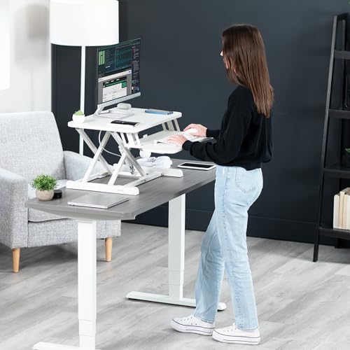 VIVO White 26 in Standing Desk Converter, DESK-V026KW - color: White, size: 26"