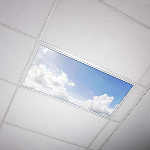 OCTO LIGHTS Cloud Fluorescent Light Covers 2x4 Backlit Film Insert - 1 Pack | ASTM E84 & UL723 Fire Safety Certified | Reduces Glare & Eye Strain | Easy Drop-In Install | Classroom Decor | Sky Panel - color: Heavenly Stratocumulus, size: 1pk