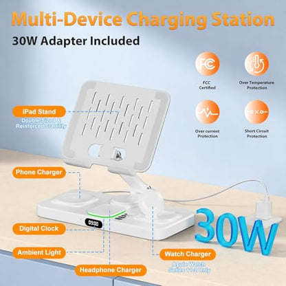 Wireless Charging Station for Apple Devices, Only for Apple Watch Charging - color: Cream