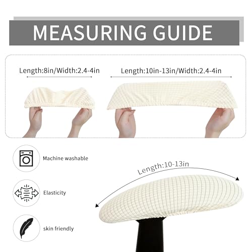 FORCHEER Office Chair Armrest Covers 10-13 inch Long Stretchable Water Resistant Jacquard Desk Chair Arm Rest Covers for Computer Chair Arm Removable Washable 2 Pieces-Cream - color: Cream, size: Chair Armrest Cover-Elastic