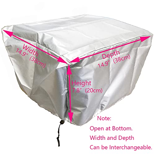 Printer Dust Cover (14.9W x 14.9D x 7.8H) All Kinds of Copier Protector Lots Covers Compatible for HP Epson Canon Brother Cloth - Silver - color: Silver